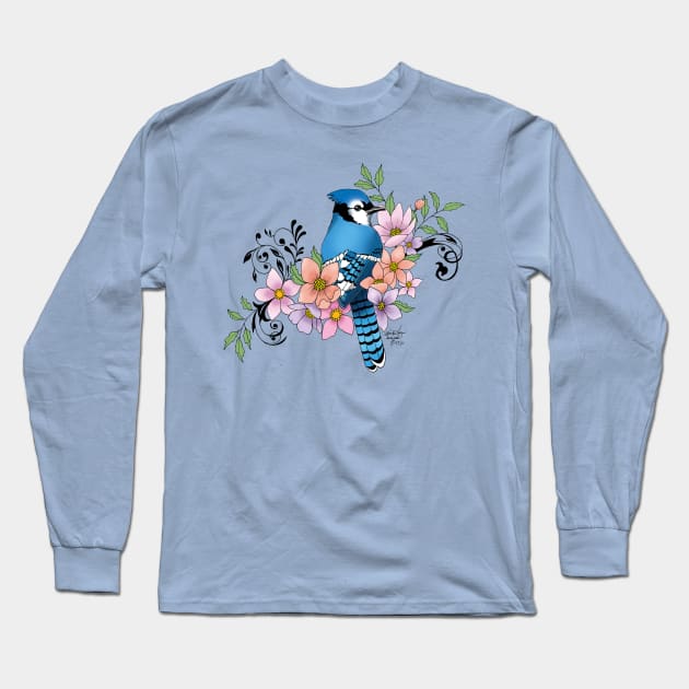 Blue Jay Long Sleeve T-Shirt by tigressdragon